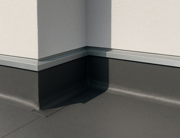 Schwarzdach Terrassen abdichtung mit w
